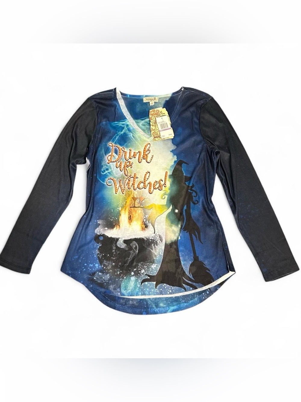 One World Blue 'Drink Up  Witches' Halloween Graphic Long-Sleeve Top